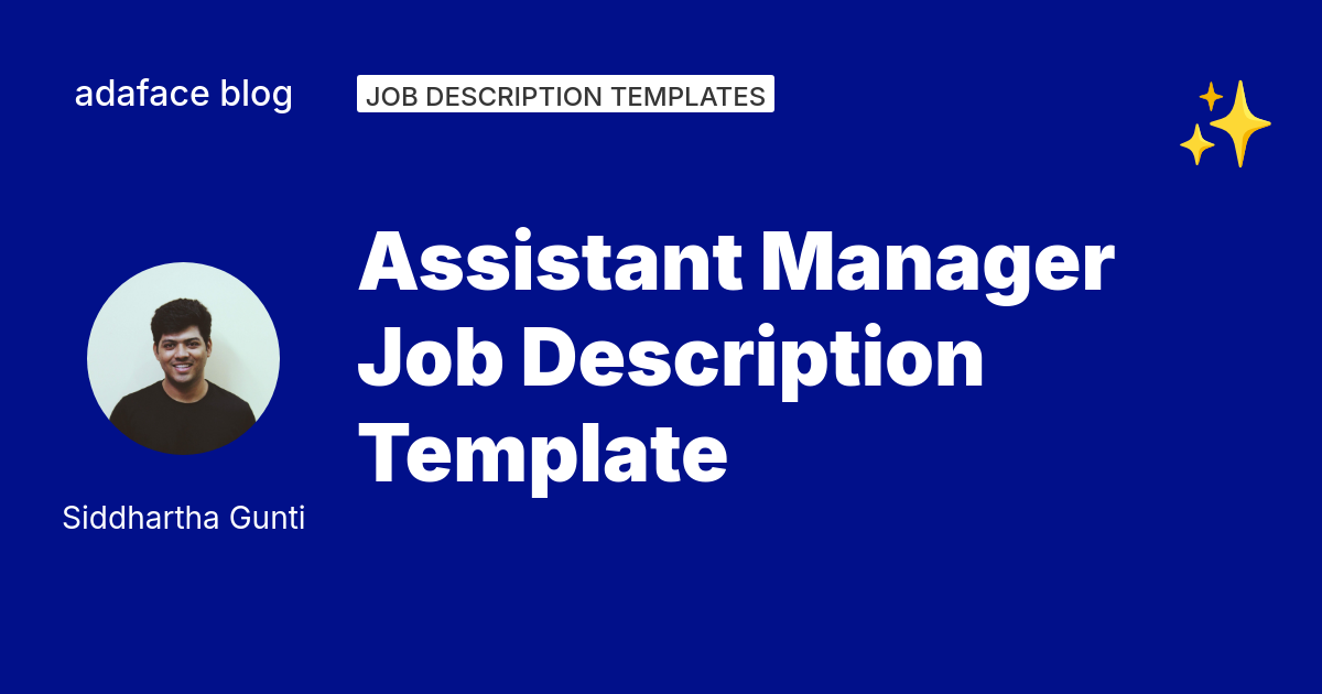 Assistant Manager Job Description Template | Adaface
