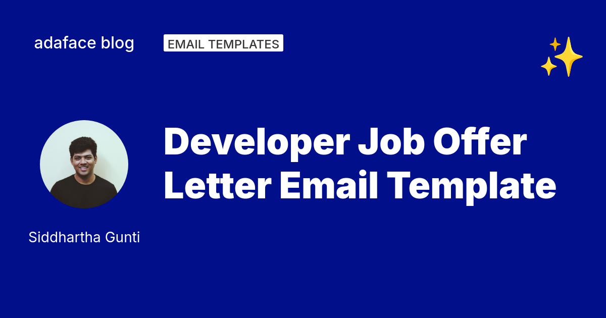 Developer Job Offer Letter Email Templates for Recruiters
