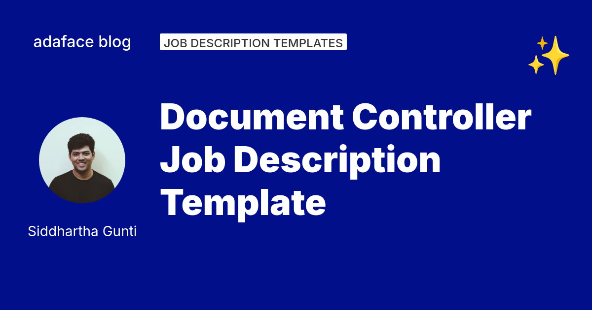 Document Controller Job Description Template | Adaface