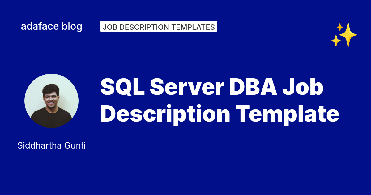 SQL Server DBA Job Description Template | Adaface