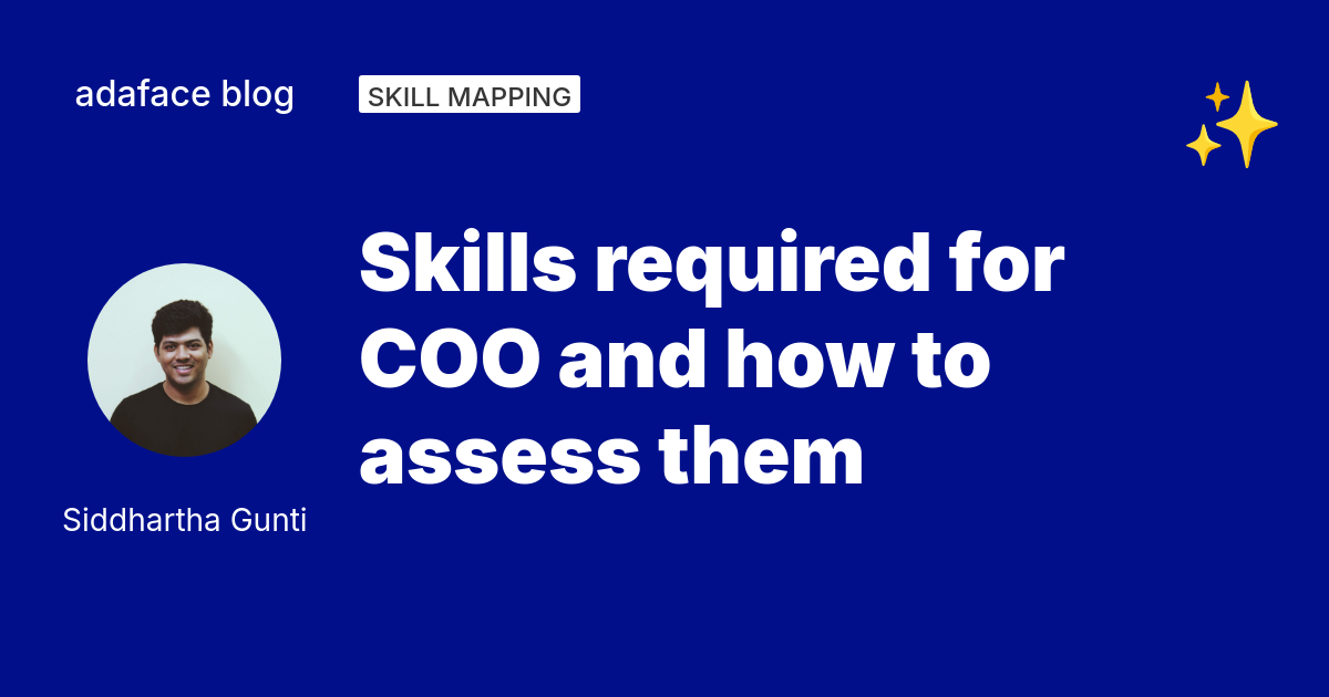Skills required for COO and how to assess them
