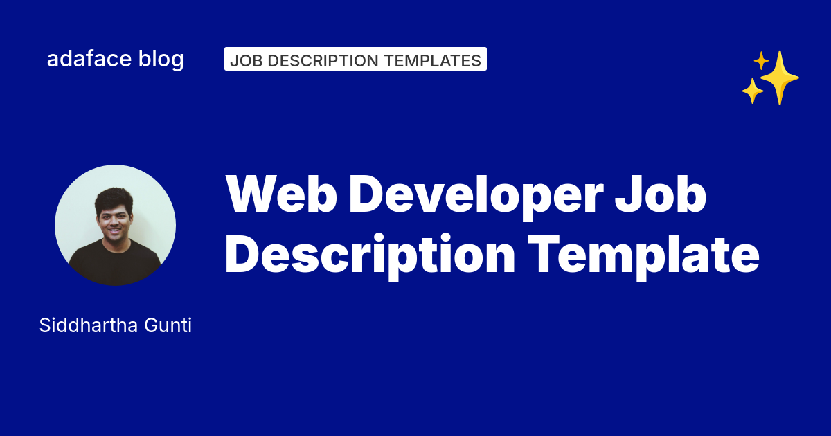 Web Developer Job Description Template | Adaface